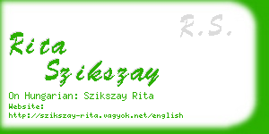 rita szikszay business card